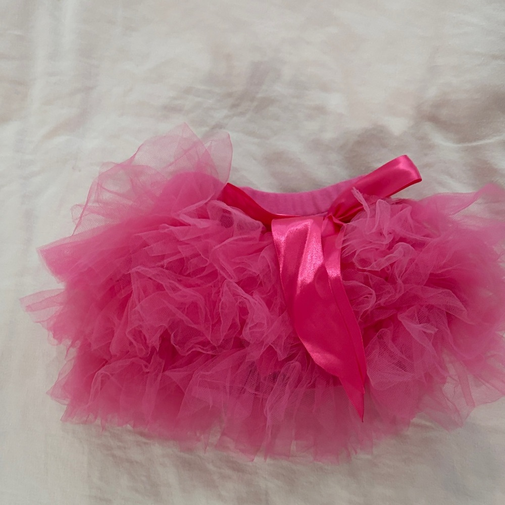 Haute Baby Bright Pink Girls' Tulle Tutu Skort with Satin Bow